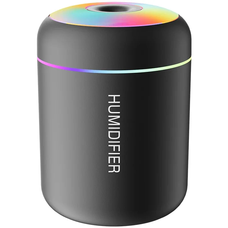 Mini Humidificador LED Portátil – Luz RGB | Casa, Oficina y Coche